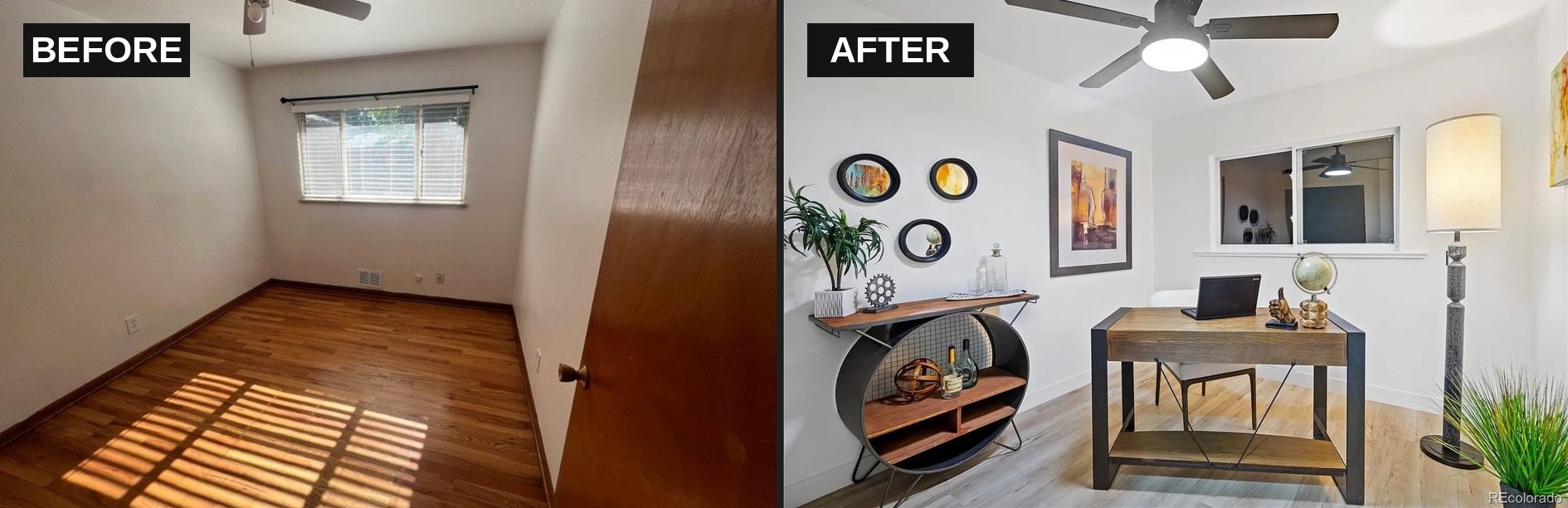 Home Office (Industrial) — before and after